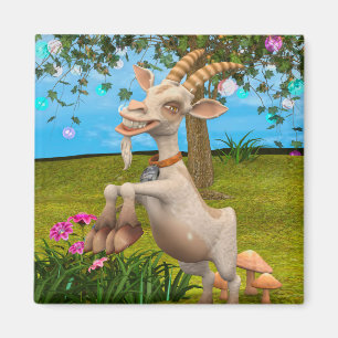 Lustige Cartoon-Ziegen-Garten-Tier-Kunst Magnet