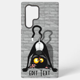 Lustige Cartoonfigur einer Katze auf dem Kopf Samsung Galaxy Hülle