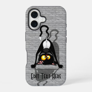 Lustige Cartoonfigur: Katze auf dem Kopf iPhone 16 Hülle
