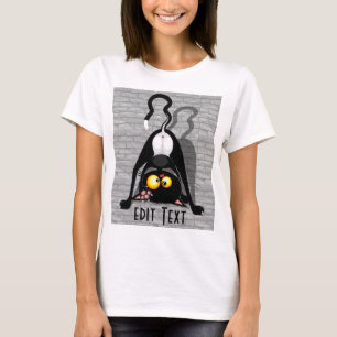 Lustige Cartoonfigur: Katze auf dem Kopf T-Shirt