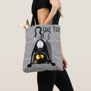 Lustige Cartoonfigur: Katze auf dem Kopf Tasche