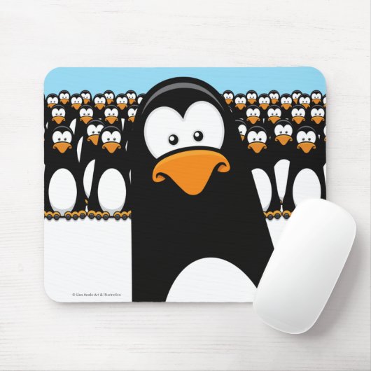 Lustige Cartoonpenguin-Armee Mousepad (Mit Mouse)