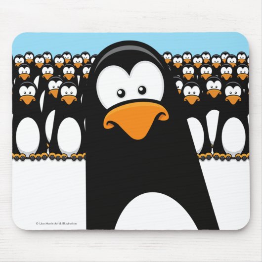 Lustige Cartoonpenguin-Armee Mousepad (Vorne)