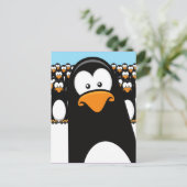 Lustige Cartoonpenguins-Postkarte Postkarte (Stehend Vorderseite)