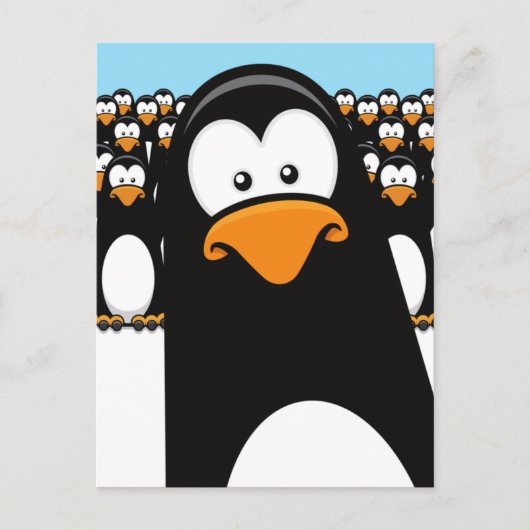 Lustige Cartoonpenguins-Postkarte Postkarte (Vorderseite)