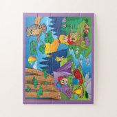 Lustige Cartoons Camping Puzzle (Vertikal)