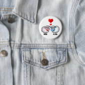 Lustige Cartoonschafe, Wedding Paare Button (Beispiel)