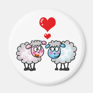Lustige Cartoonschafe, Wedding Paare Magnet
