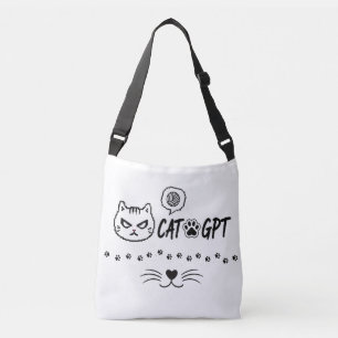 Lustige CAT GPT KI Pixelkatze / Lustige Katzen-Tec Tragetaschen Mit Langen Trägern