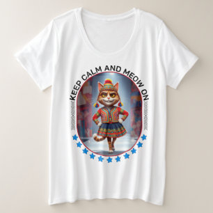 lustige Cat-Show Große Größe T-Shirt