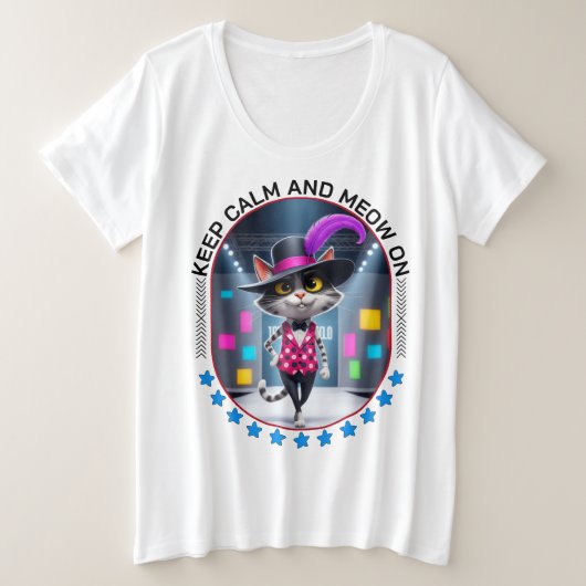 lustige Cat-Show Große Größe T-Shirt (Design vorne)