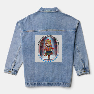lustige Cat-Show Jeansjacke