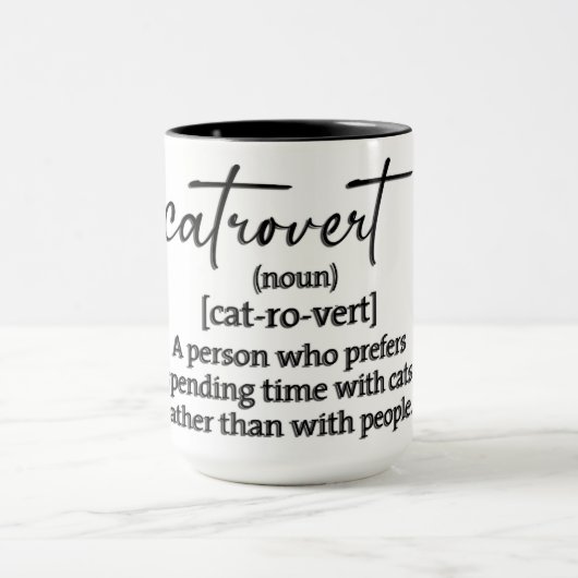 Lustige Catrovert-Definition Tasse (Zentrum)