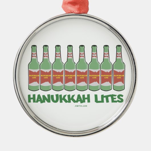 LUSTIGE CHANUKAH CHANUKKA LITES GESCHENKE SILBERNES ORNAMENT (Vorne)