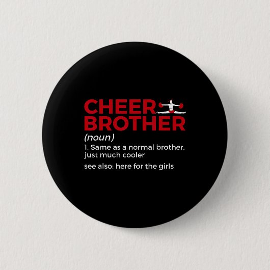 Lustige Cheer Bruder Definition Button (Vorderseite)