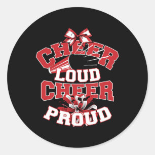 Lustige Cheer Laute Cheer Stolze Niedliche Cheerin Runder Aufkleber
