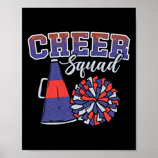 Lustige Cheerleader Cheer Squad Cheerleading Blau Poster (Vorne)