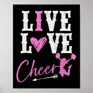 Lustige Cheerleader Cheerleading Mädchen Live Love Poster