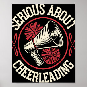 Lustige Cheerleaderin, die es mit Cheerleading ern Poster