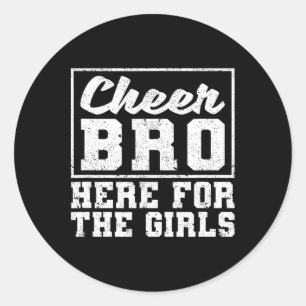 Lustige Cheerleading-Brüder Jungs Cheer Bro hier f Runder Aufkleber