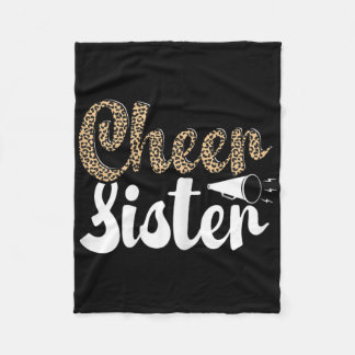 Lustige Cheerleading-Leoparden-Grafik Frauen feuer Fleecedecke