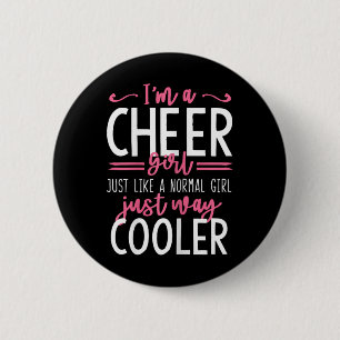 Lustige Cheerleading-Mädchen Cheer Girl Button