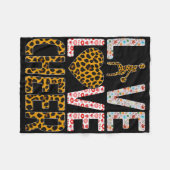 Lustige Cheerleading-Mädchen Leopard Cheetah Druck Fleecedecke (Vorderseite (Horizontal))