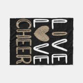 Lustige Cheerleading-Mädchen Leopard Cheetah Druck Fleecedecke (Vorderseite (Horizontal))