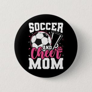 Lustige Cheerleading-Mama Fußball- und Cheer-Mama Button