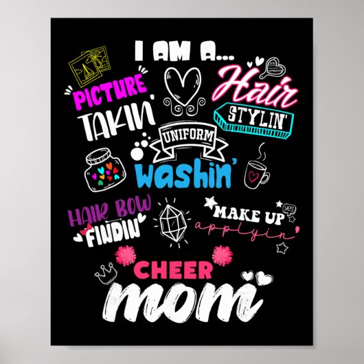 Lustige Cheerleading-Mutter für Cheer-Mütter Cheer Poster (Vorne)