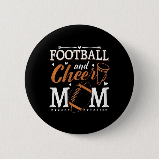 Lustige Cheerleading-Mutter Fußll und Cheer-Mutter Button (Vorderseite)