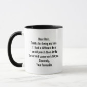 Lustige Chefasschenke mit Sarkastischem Arbeitsges Tasse (Links)