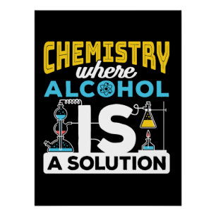 Lustige Chemie-Lösungs-Witze Poster
