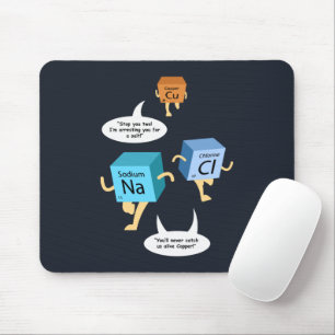 Lustige Chemie-Periodensystem-Wortspiel mit indivi Mousepad