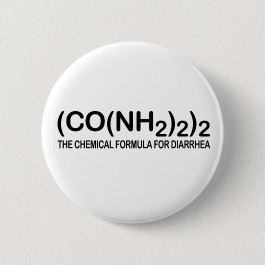 Lustige chemische Formel für Diarrhöe-Knopf Button (Vorderseite)