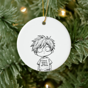 Lustige Chibi-Anime-Jungen-Figur Keramik Ornament