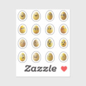 Lustige Chibi-Ostereier-Sticker – 16 Stück Aufkleber (Blatt)