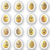 Lustige Chibi-Ostereier-Sticker – 16 Stück Aufkleber (Vorderseite)