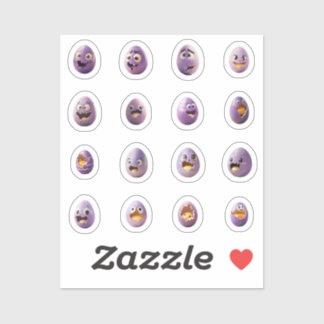 Lustige Chibi-Ostereier-Sticker – 16 Stück Aufkleber