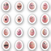 Lustige Chibi-Ostereier-Sticker – 16 Stück Aufkleber (Vorderseite)