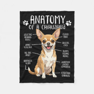 Lustige Chihuahua-Anatomie eines Chihuahua-Hundebe Fleecedecke