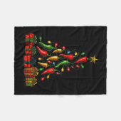 Lustige Chili Paprika Weihnachtsbaum Grafik  Fleecedecke (Vorderseite (Horizontal))