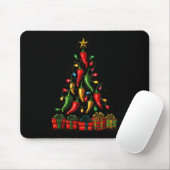 Lustige Chili Paprika Weihnachtsbaum Grafik Mousepad (Mit Mouse)