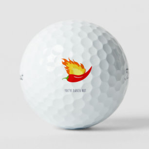 Lustige Chili-Schote Witziger Frecher Spruch Flirt Golfball