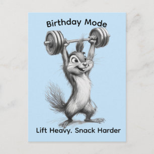 Lustige Chipmunk-Postkarte - Geburtstagsmodus Gym- Postkarte