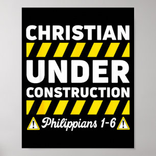 Lustige christliche Baustelle Philipper 1-6 S Poster