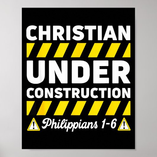 Lustige christliche Baustelle Philipper 1-6 S Poster (Vorne)