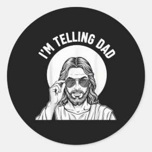 Lustige christliche Ich sage Papa Gesegnet & Humor Runder Aufkleber