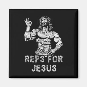 Lustige christliche Reps 4 Jesus Lustige Workout B Magnet