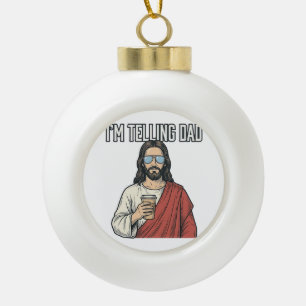 Lustige christliche Vater-Zitate Vintage Keramik Kugel-Ornament